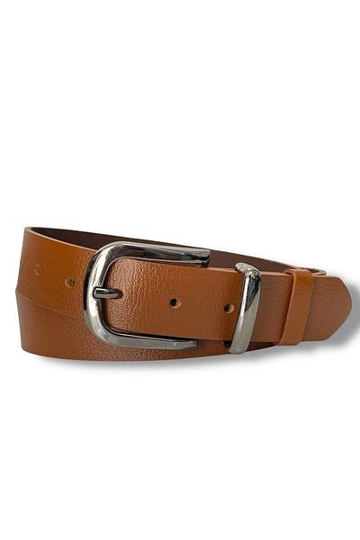 Gesa Men's 100% Genuine Leather Nickel Buckle Taba Belt 3.2 cm