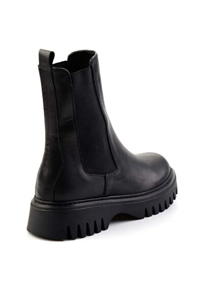 Bambi Siyah Hakiki Deri Kadın Bot & Bootie K02031302503