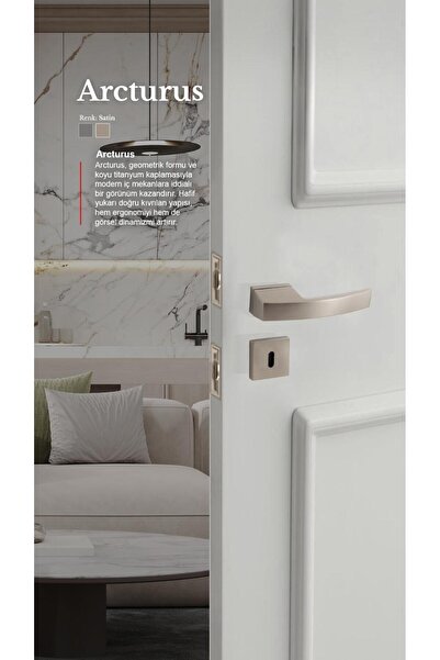 alastore Arcturus - Mâner de ușă de cameră cu inscripție pătrată, dreapta stânga, potrivit pentru interiorul ușii de casă - a208s