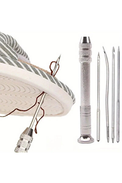 Choice مجموعة إبر خياطة جلدية مكونة من 5 قطع، تحتوي المجموعة على إبرة خياطة جلدية فضية، وإبرة مكونة من ست قطع مناسبة
