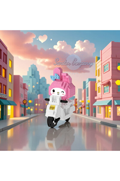 MEKANSM My Melody Scooter – Sanrio Serisi DIY 3D Yapboz Blok Seti | 334 Parça...