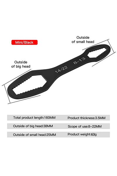 Choice Black(8-22MM) 3-17mm 8-22mm Universal Torx Wrench Board Adjustable Double-head Torx Spanner Self-tig