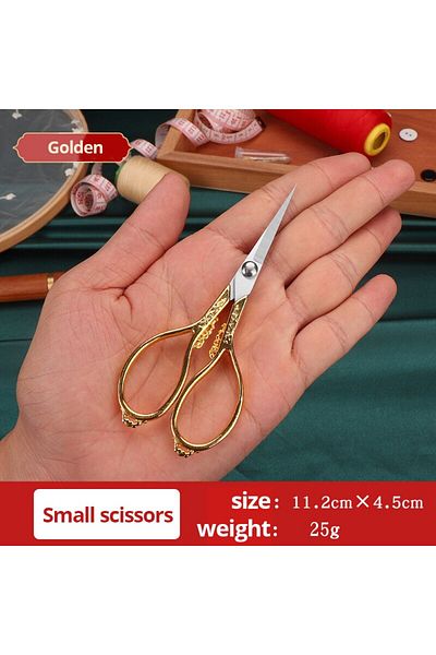 Choice Gold Retro Cross Stitch Scissors Antique Durable High Steel Tailor Craft Sewing Household For Fabric