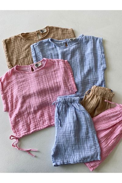rg kidsstore Комплект детски къси панталони от муселин