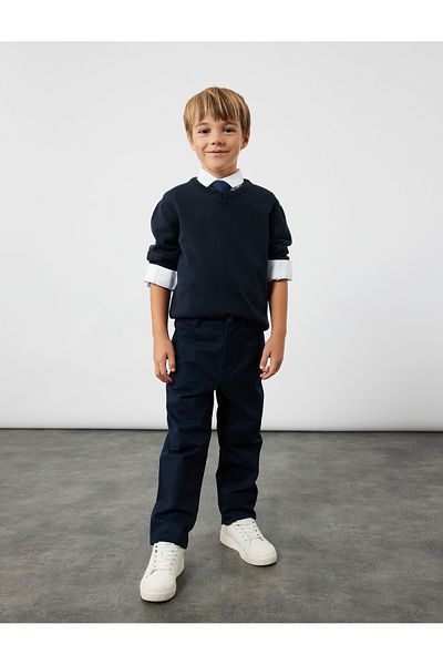 Koton Cotton Button Pocket Detailed Basic Trousers