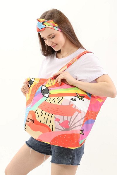 Bolder Happy Bag Rainbow Pattern Beach Bag