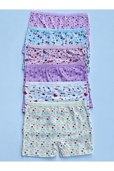 Dondeza Tutku - Cotton Patterned Girl's Boxer Set of 6 Quality