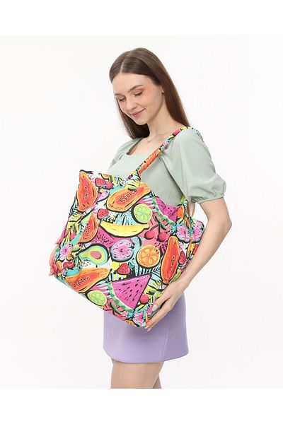 Bolder Happy Bag Ethnic Fruit Pattern Beach Bag