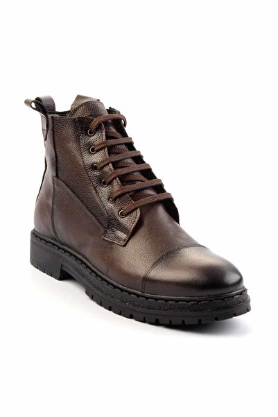 Bambi Brown Printed Genuine Leather Men's Boots & Bootie E 02440702903