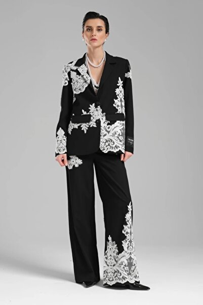 tw3 Dámské kalhoty Palazzo s krajkovým zdobením