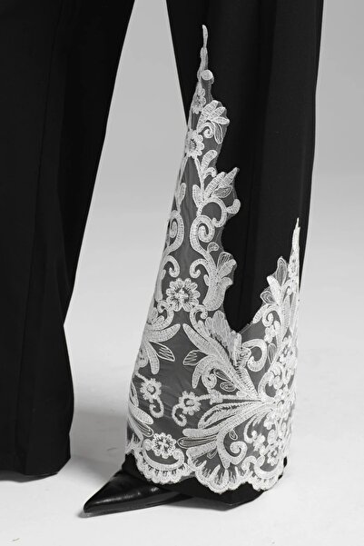 tw3 Dámské kalhoty Palazzo s krajkovým zdobením