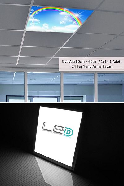 Gökyüzü Panel 60cmx60cm-hanging Ceiling-mounted-54w-6500k-white-led Panel-led Luminaire- 60x60 Stone Wool Hanging Ceiling LED