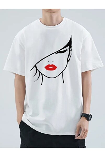 MARKATEM μπλουζάκι unisex με όμορφο πρόσωπο με στάμπα casual