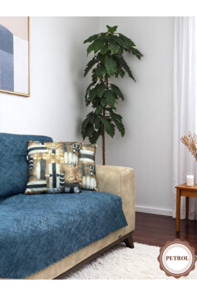 PAWN MARK COMPANY Жаккардовий нековзний чохол для дивана та дивана-ліжка 175x215 см | Мікрофібровий чохол для дивана, нафта