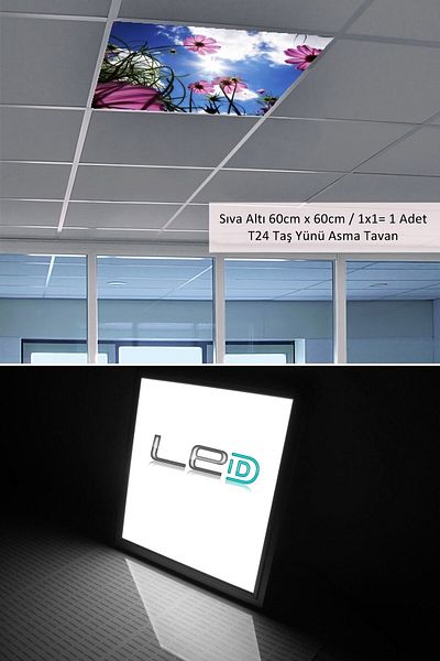 Gökyüzü Panel Hanging Ceiling Led-60cmx60 cm Flush Mounted-54w-6500k Led Panel Led Luminaire- 60x60 Stone Wool Hanging Ceiling Led