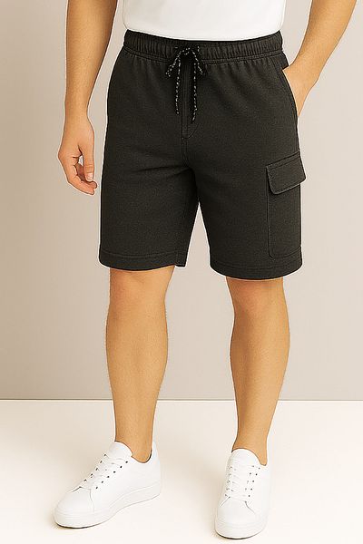 wingetstar Men's Anthracite Casual Cargo Pocket Bermuda Shorts