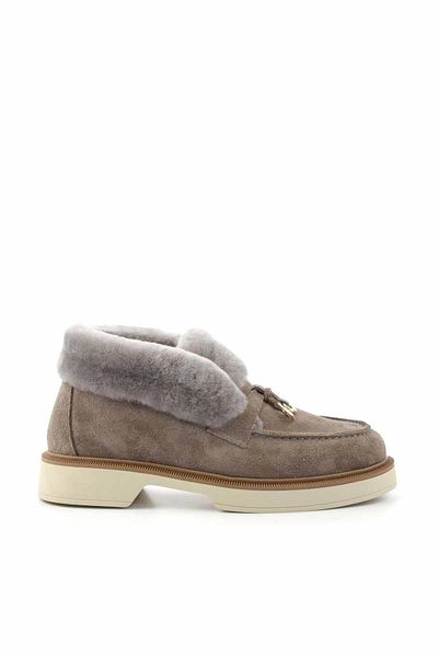 Bambi Γυναικείες μπότες από γνήσιο δέρμα Mink Suede - Bootie K02274320002