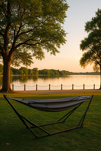 SLLER 4 Fonksiyonlu Katlanabilir Portatif Çantalı Hamak Gri