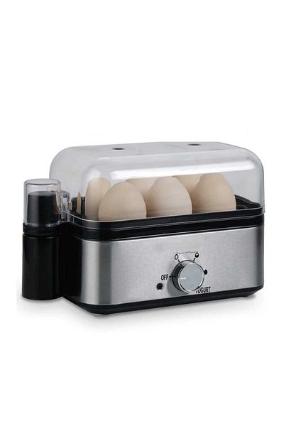 Generic 2 In 1 Yoghurt Maker & Egg Cooker – 6-slot Boiler With Steamer, Auto Hard/soft Eggs & Yogurt