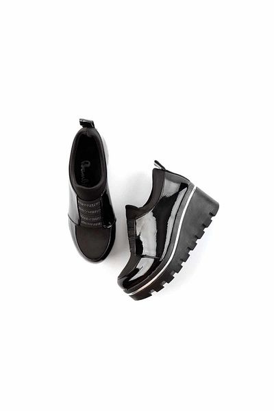 Bambi Black Women's Wedge Heeled Shoes K01220051508