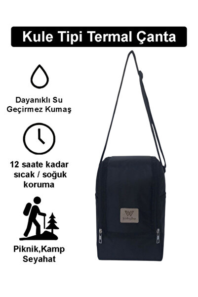 Wallery Bags Kule Tipi Termal Çanta – Dikey Tasarım, Sıcak/Soğuk Koruma, Kamp...