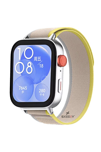 Sneezy حزام شبكي من النايلون متوافق مع ساعة Huawei Watch Fit 3