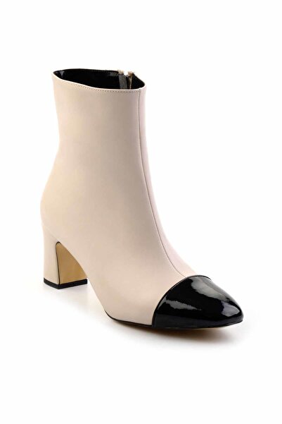 Bambi Bej Siyah Kadın Bot & Bootie K02828335009