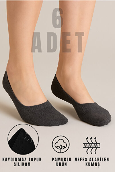 Hakan Collezione 6 bucăți de șosete de balerină fumurii pentru femei Axis