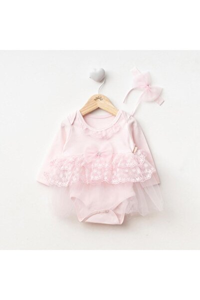 Ürünya Kız Bebek Tokalı Tüllü Zıbın Elbise