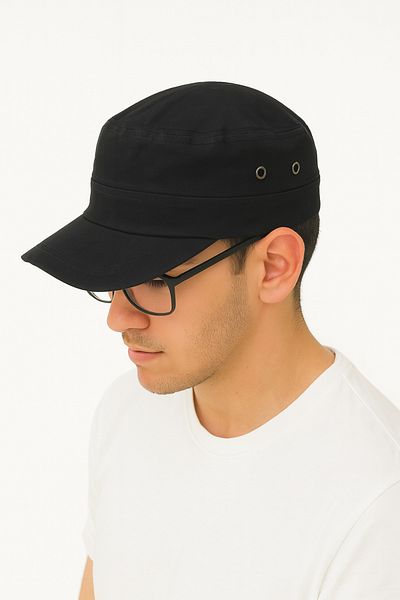 ZERAMİNE Men's Castro Hat Fidel Castro Hat Cap Black
