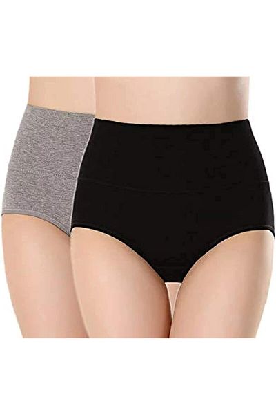 Glamroot Women's Cotton High Waist Full Coverage Tummy Control Panty, Size (M-XXL)