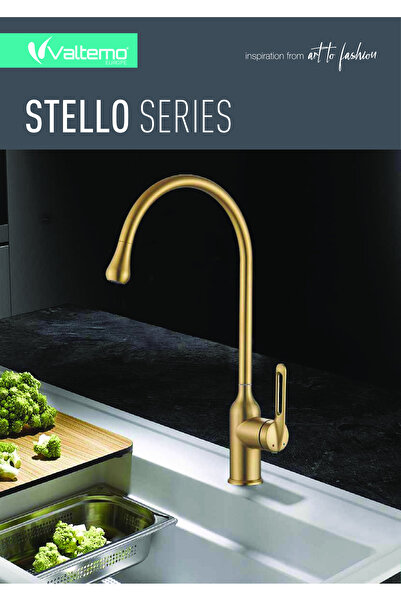 Valtemo Stello Brushed Gold Kitchen Fixture