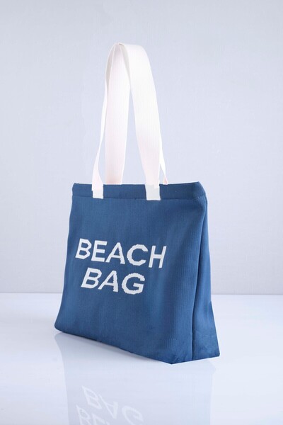 Sebir Moda Пляжна сумка з написом Трикотажна пляжна сумка