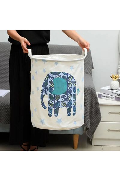 miraza Foldable basket for storing clothes or toys, 80L, 50 x 40 cm, Elephant model