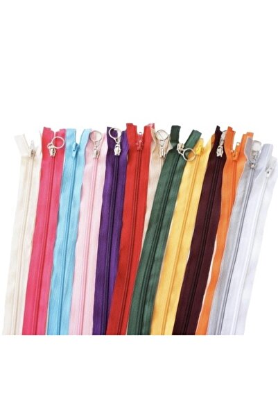 e tuhafiye Renkli 10’lu Tip10 Çanta-kıyafet Fermuarı 30-35 Cm Aralığında (FAR...