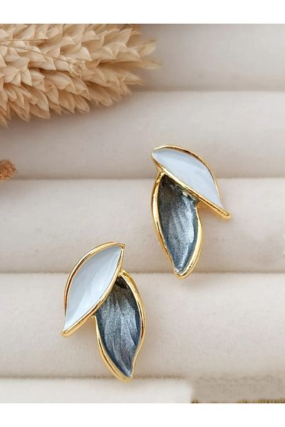 Nice For You Vintage Blue Leaf Earrings