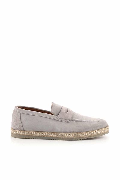 Bambi Γκρι Δερμάτινα Ανδρικά Παπούτσια Loafer E01902459802