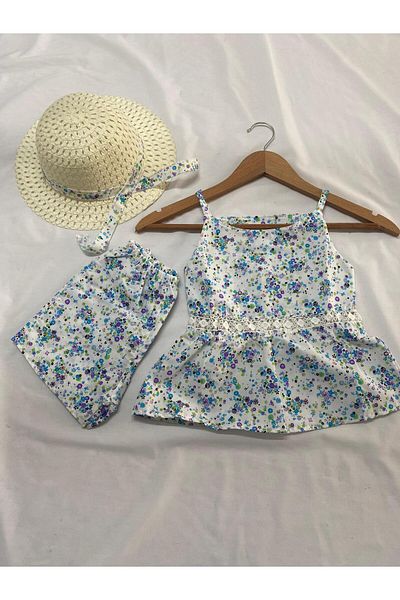 tny kids collection Hat 3-Piece Girl's Bottom-Top Set