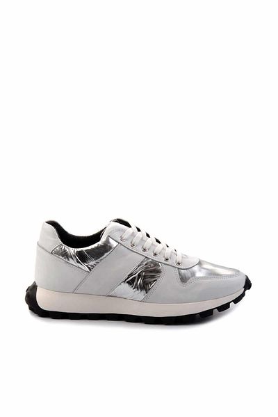 Bambi Tenis pentru bărbați din piele naturală cu parașuta albă albă E 01401086603