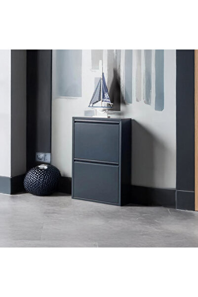 Evessan 2'li Metal Ayakkabılık Antrasit