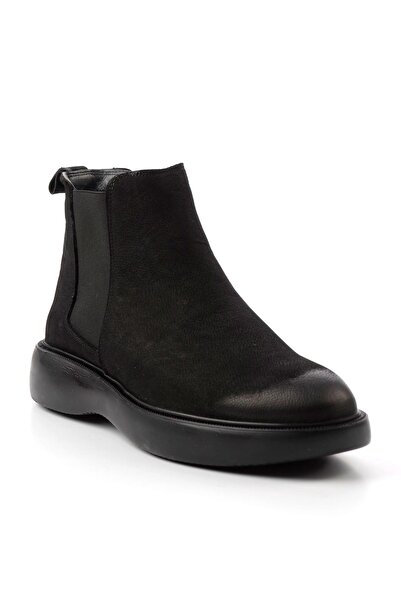 Bambi Siyah Nubuk Hakiki Deri Erkek Bot & Bootie E02401020601