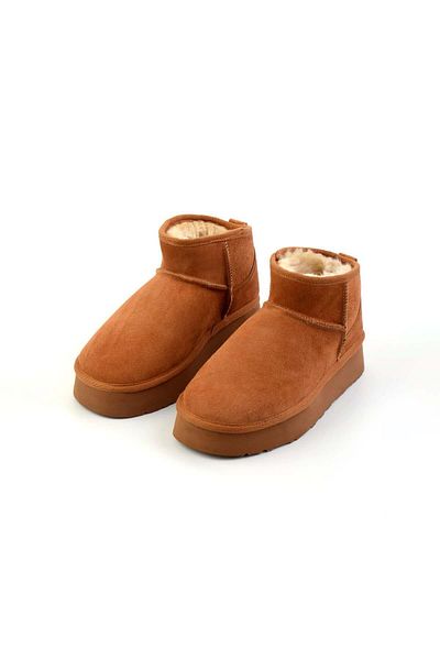 Bambi Tan Suede Γνήσιο δέρμα Γυναικείες Μπότες & Μποτάκια K02422009002