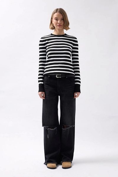 peregrine moda Ριγέ μπλούζα με λαιμόκοψη
