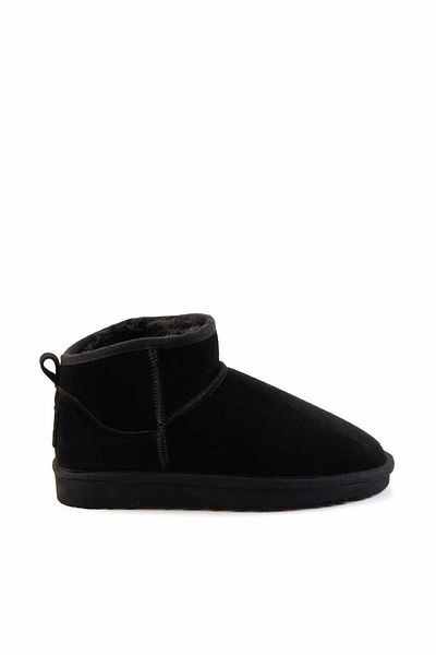 Bambi Μαύρο Suede Γνήσιο Δερμάτινο Γυναικείο Μποτάκι & Μποτάκι K02422008002
