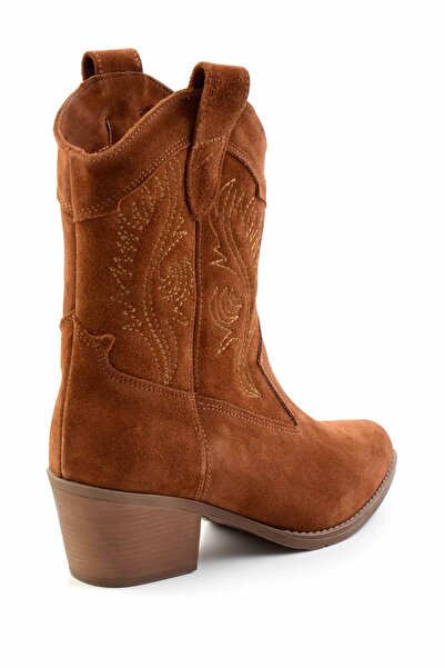 Bambi Taba Süet Hakiki Deri Kadın Bot & Bootie K02586888902