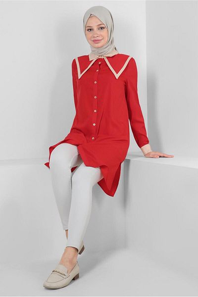 Alvina COLLAR DETAILED SHIRT TUNIC 43817