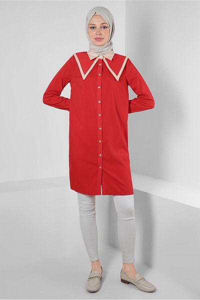 Alvina COLLAR DETAILED SHIRT TUNIC 43817