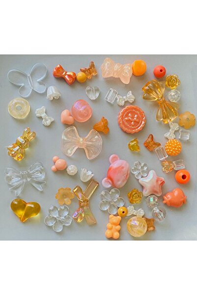 312 KONSEPT 50 τεμάχια 35 γραμμαρίων ακρυλικές χάντρες σε πορτοκαλί τόνους μεικτού σχήματος