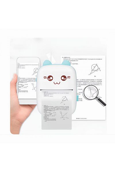 varioshop Imprimantă termică mini, cu 15 role de hârtie termică, Bluetooth, compatibilă cu iOS