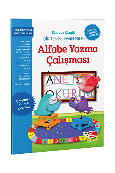 Dikkat Atölyesi Yayınları Kılavuz Çizgili Dik Temel Harflerle Alfabe Yazma Çalışması